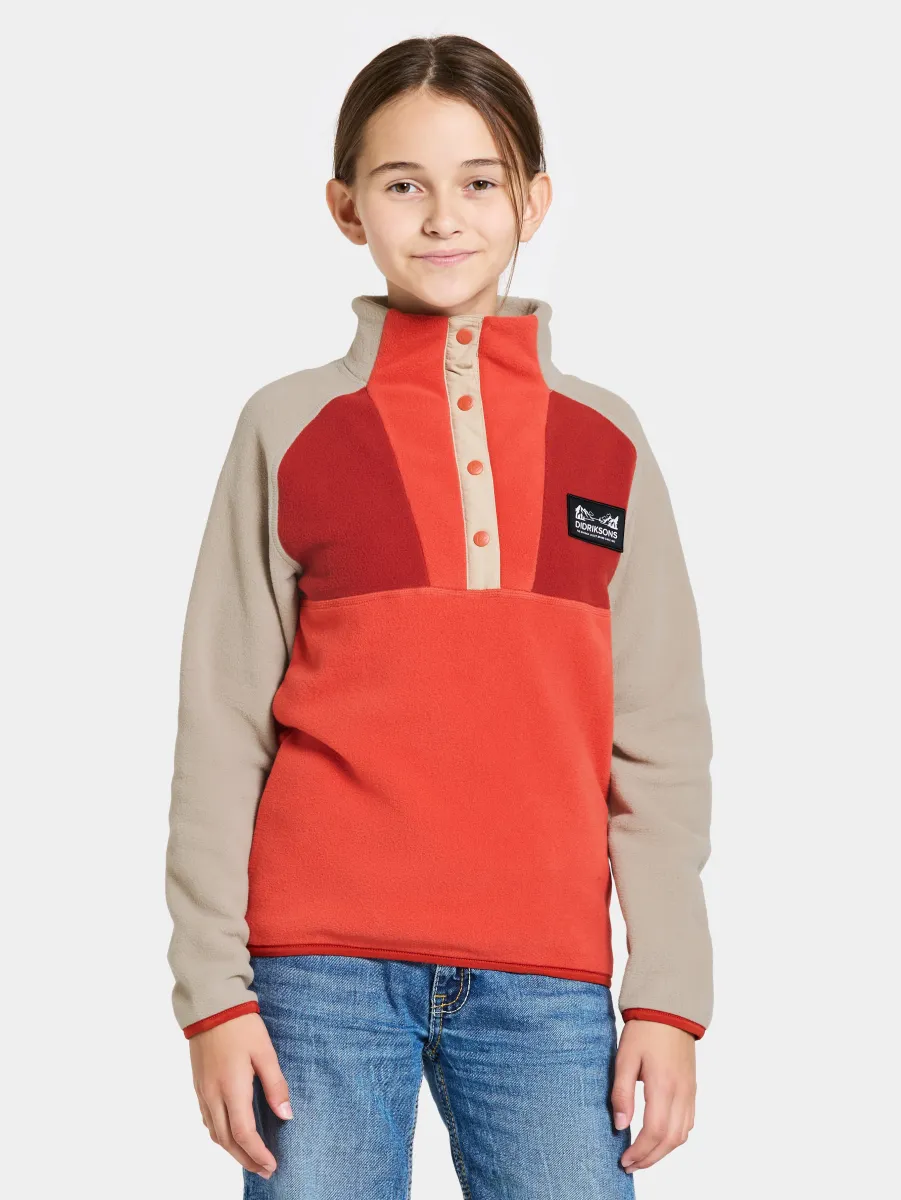 Didriksons Yokto Fleecetröja, Light Mars Red, 120