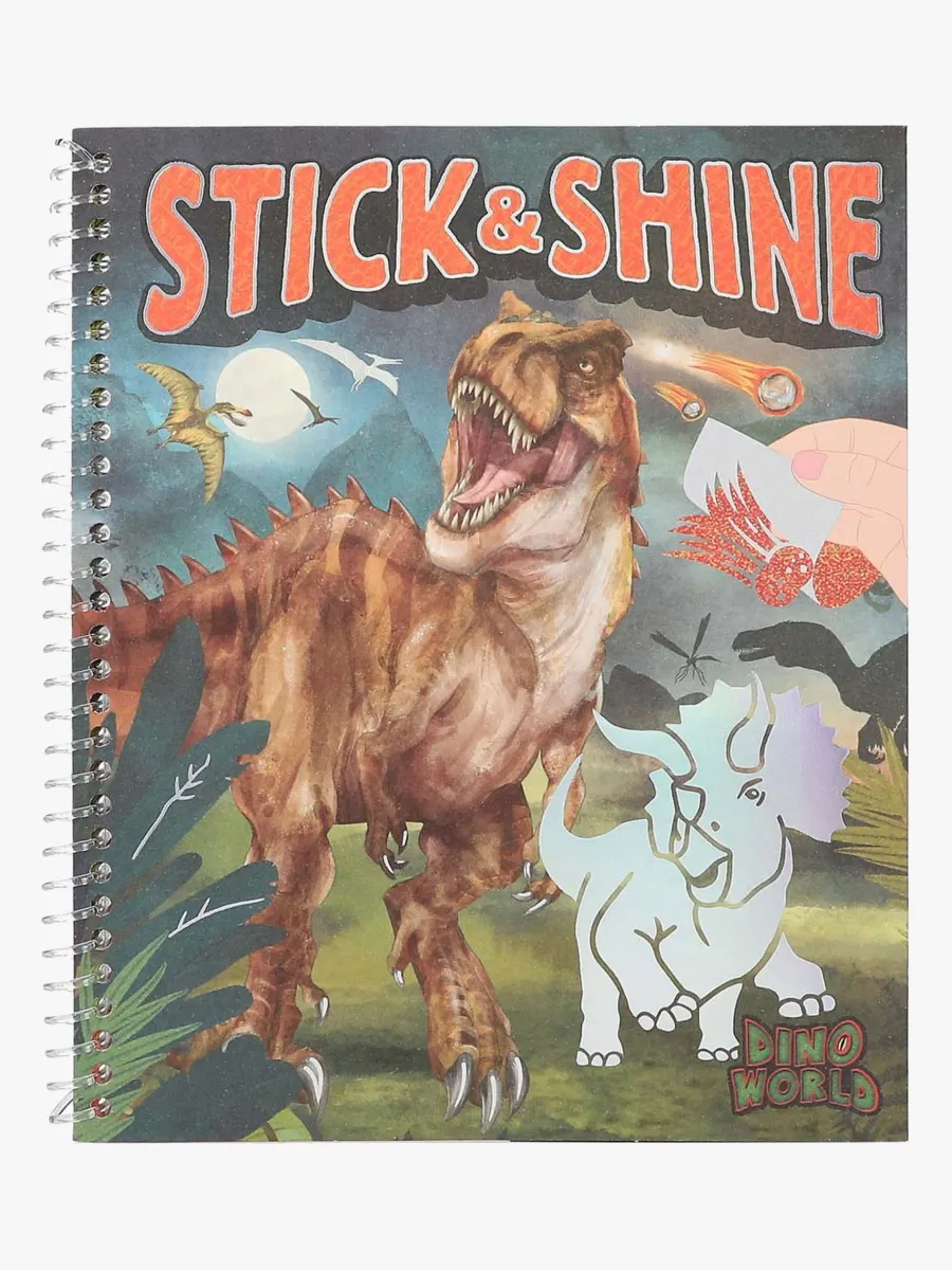 Dino World Stick &  Shine Målarbok