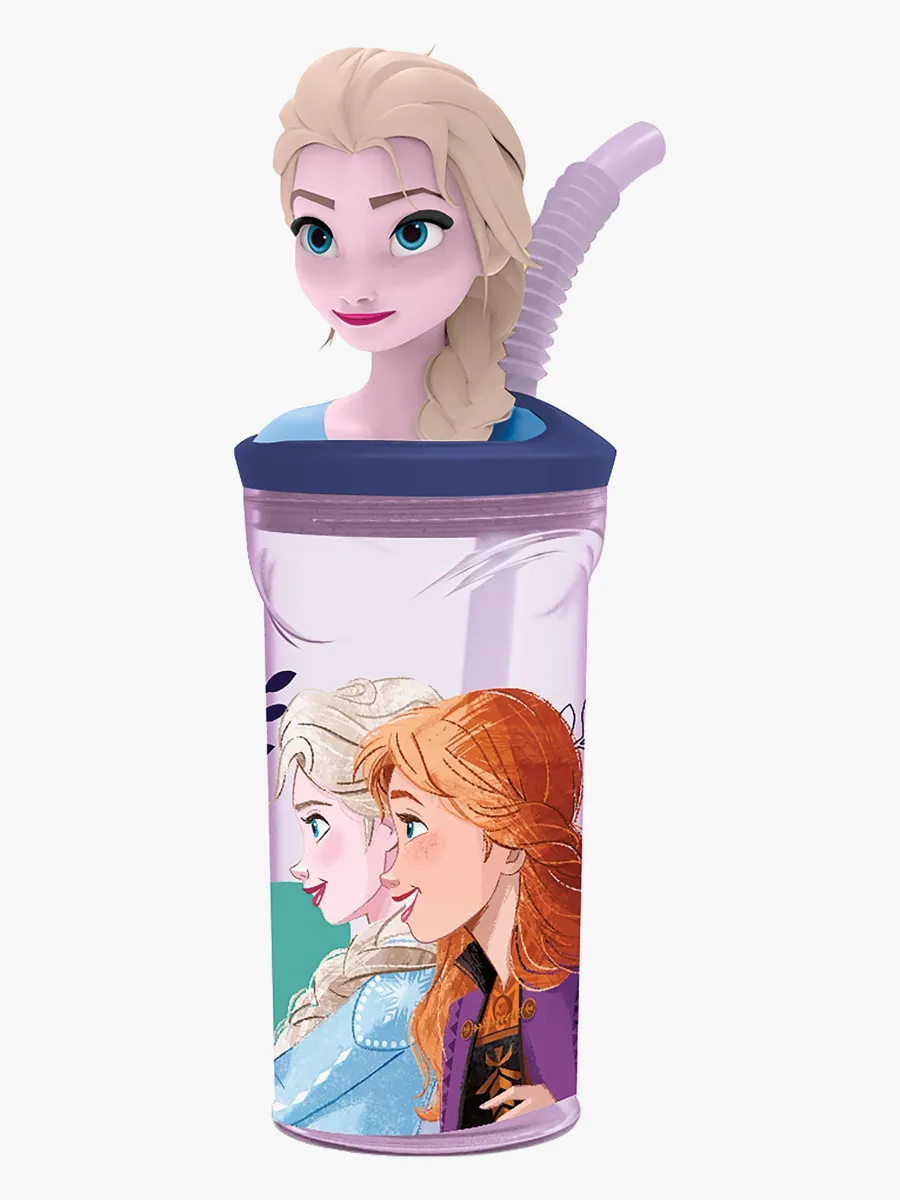 Disney Frozen 2 Vattenflaska 3D Figur Tumbler 360 ml, Lila