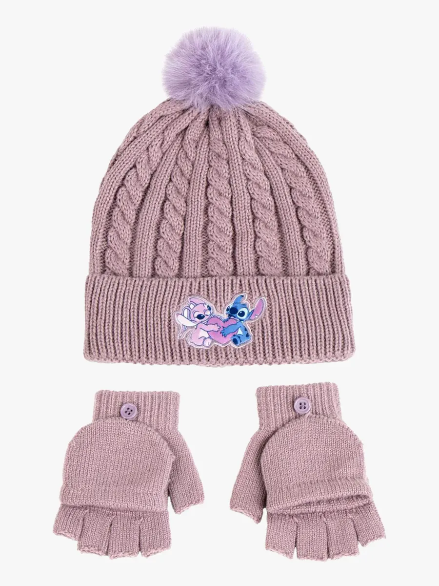 Disney Lilo &  Stitch Mössa och Vantar, Rosa