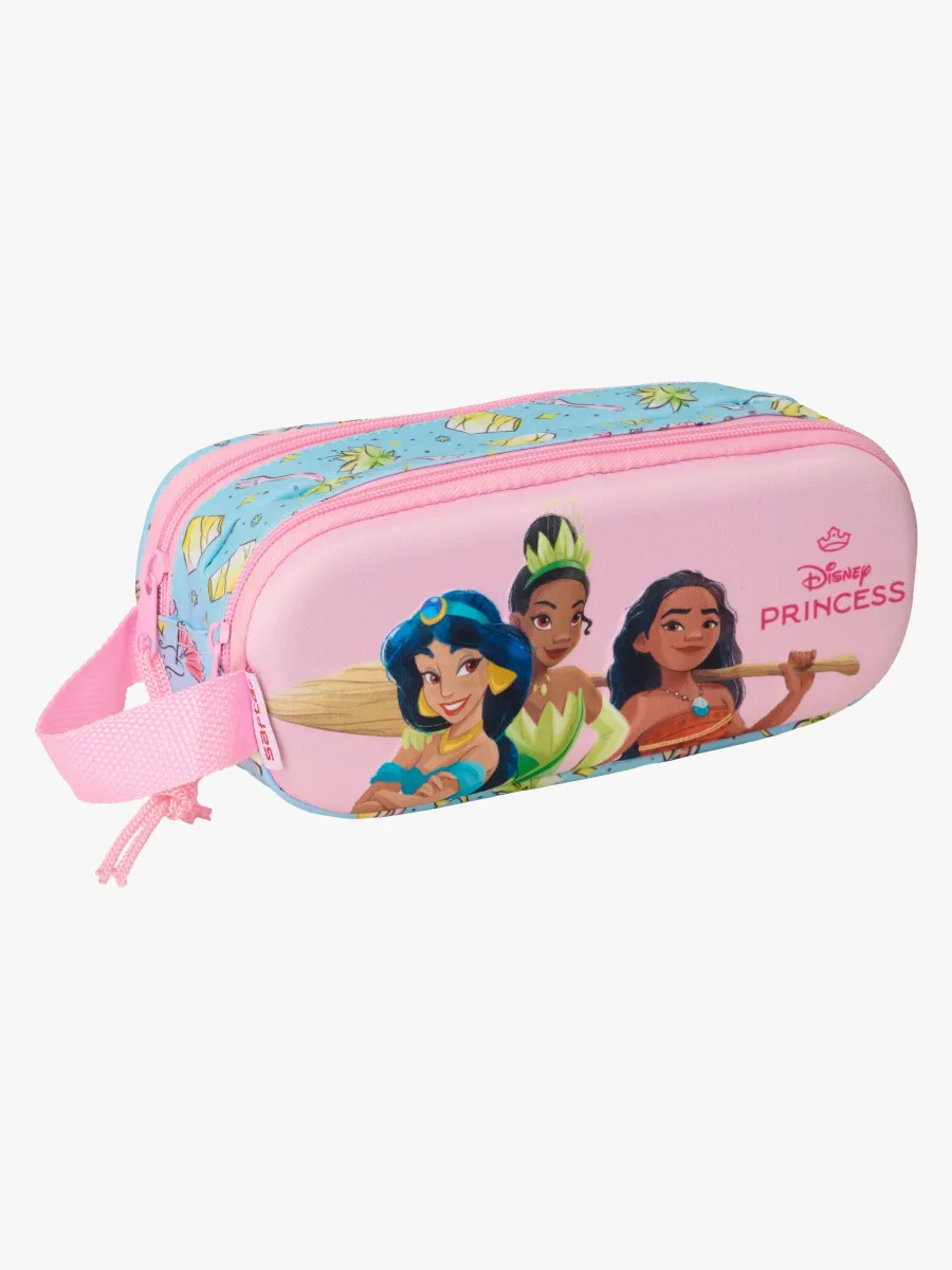 Disney Princess 3D Dubbelpennfodral, Rosa/Blå