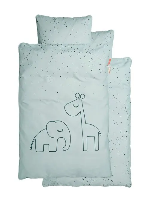 Done by Deer påslakanset Dreamy Dots vagn/vagga, blå