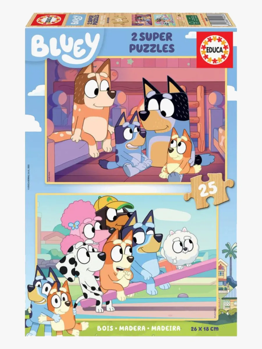 Educa Bluey Träpussel 2x25 Bitar