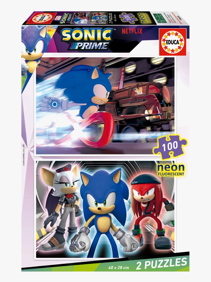 Educa Sonic Prime Pussel Neon 2x100 Bitar