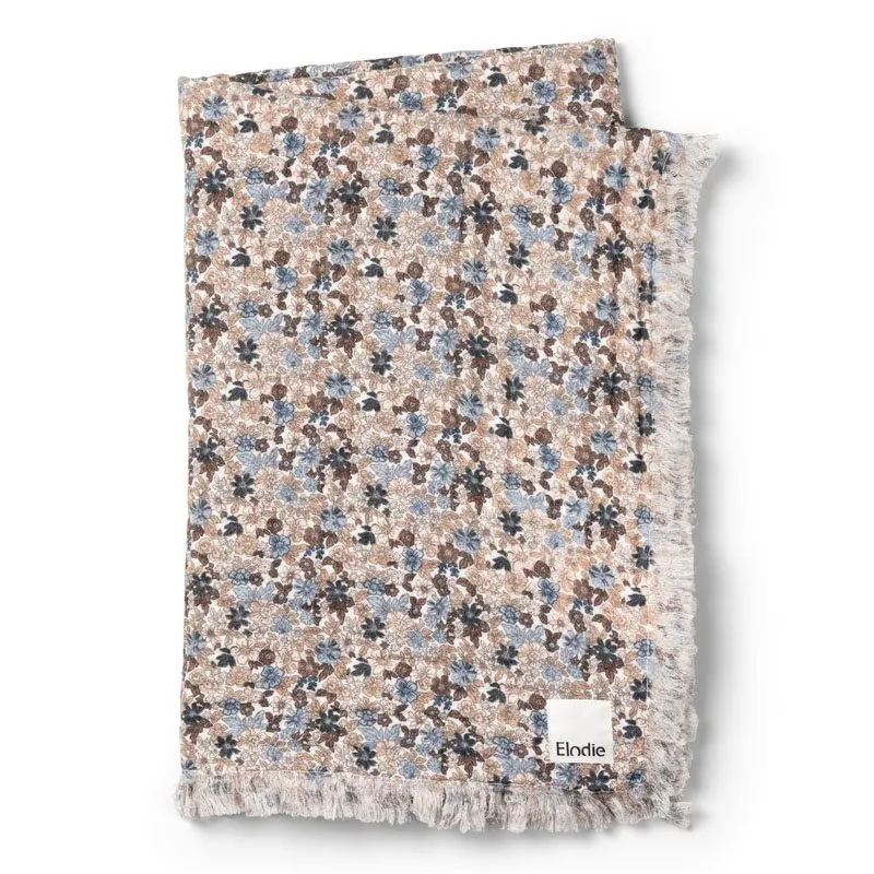 Elodie Details mjuk bomullsfilt, blue garden light