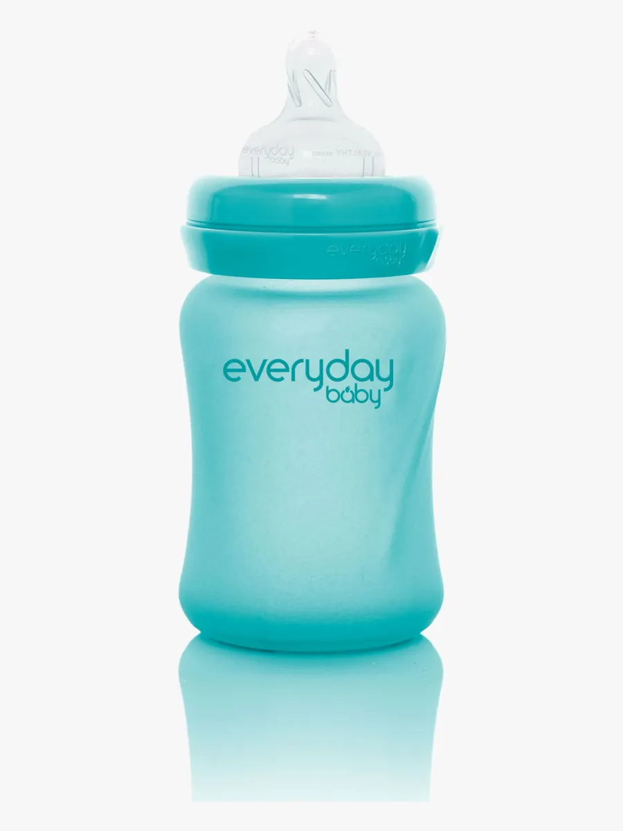 Everyday Baby Värmeindikerande Nappflaska Glas 150 ml, Turkos