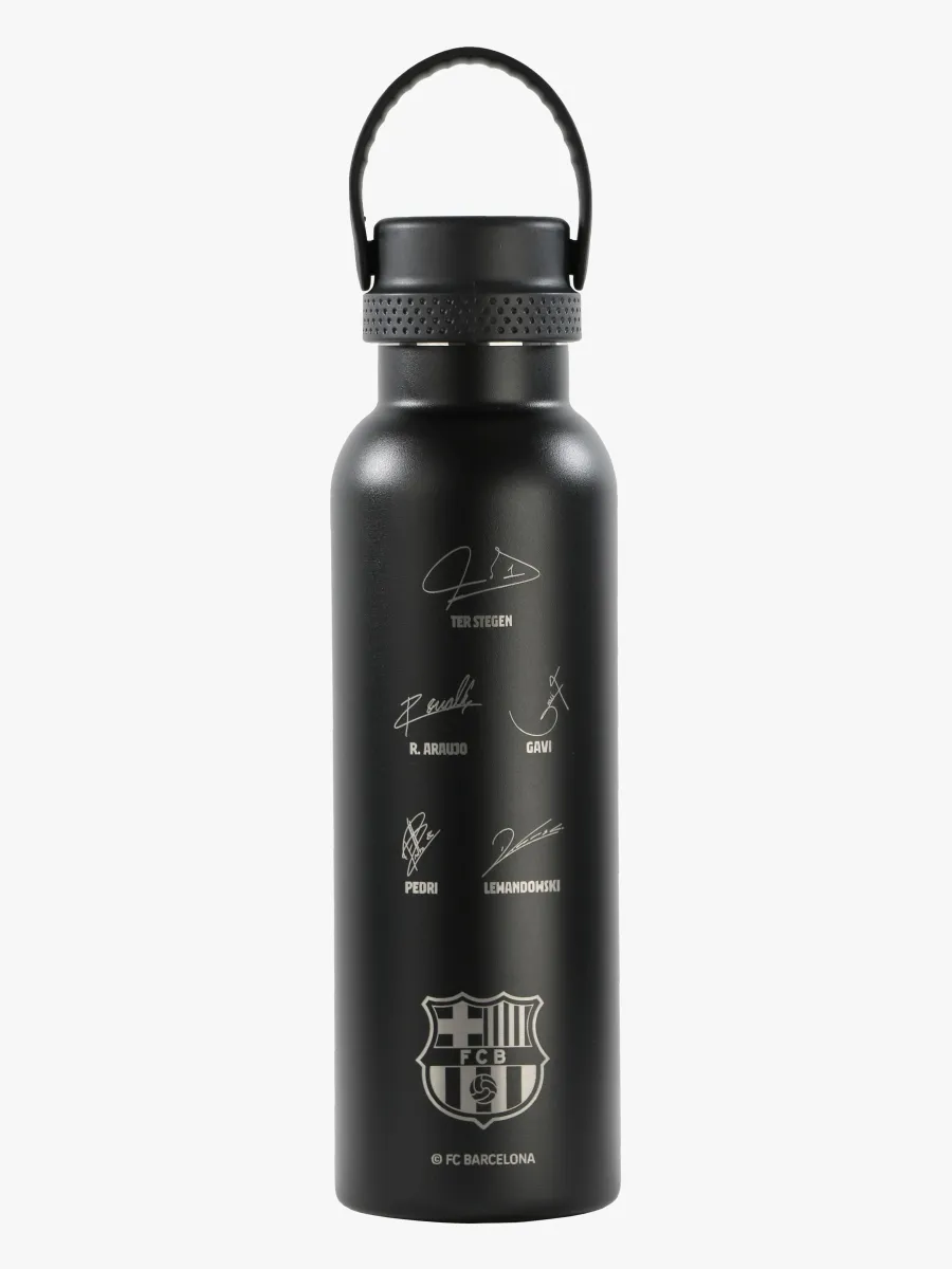 FC Barcelona Stainless Steel Vattenflaska 600ml, Svart