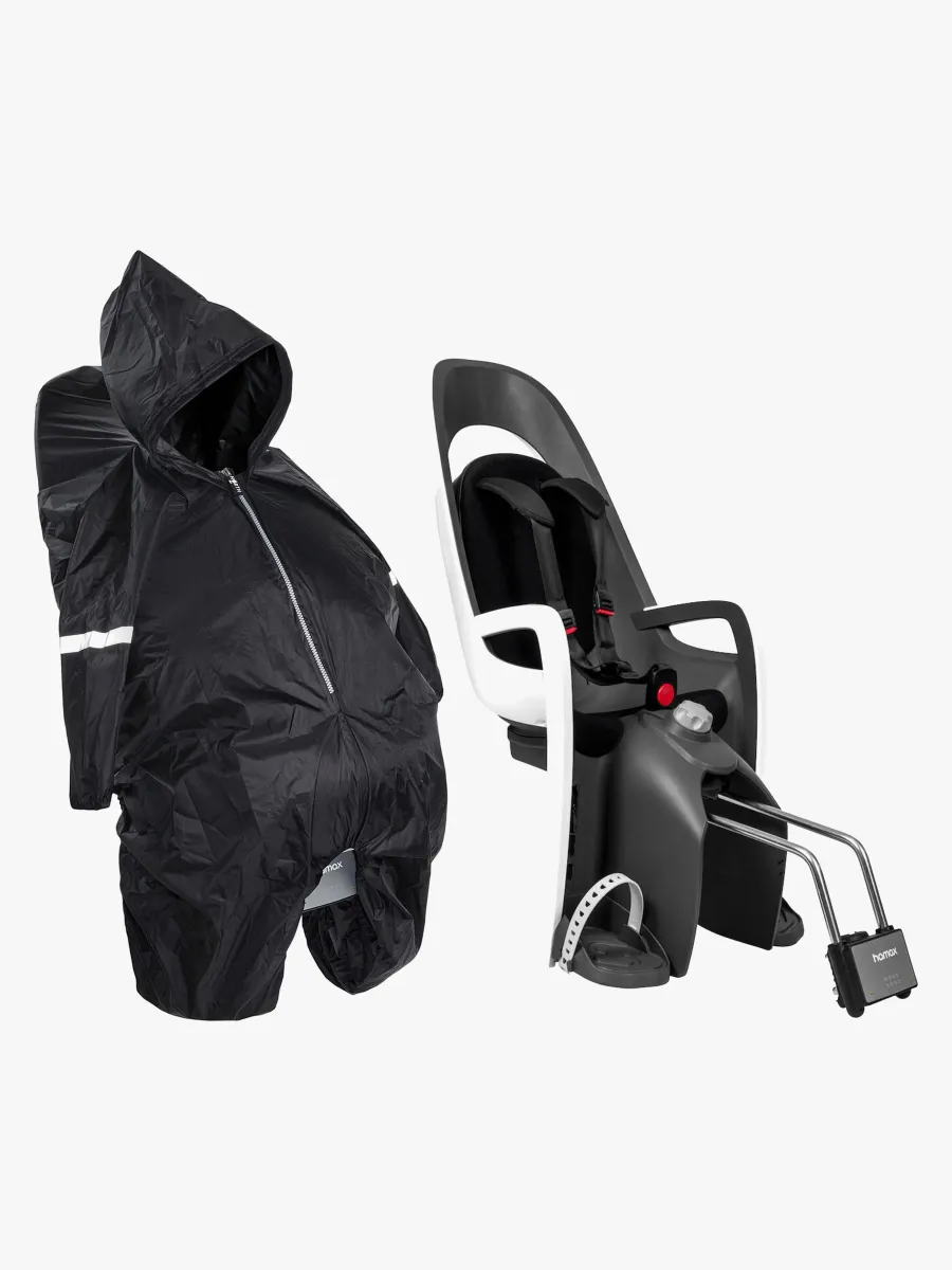 Hamax CARESS Cykelsits med Låsbart Ramfäste Inkl. Regnskydd, White/Black