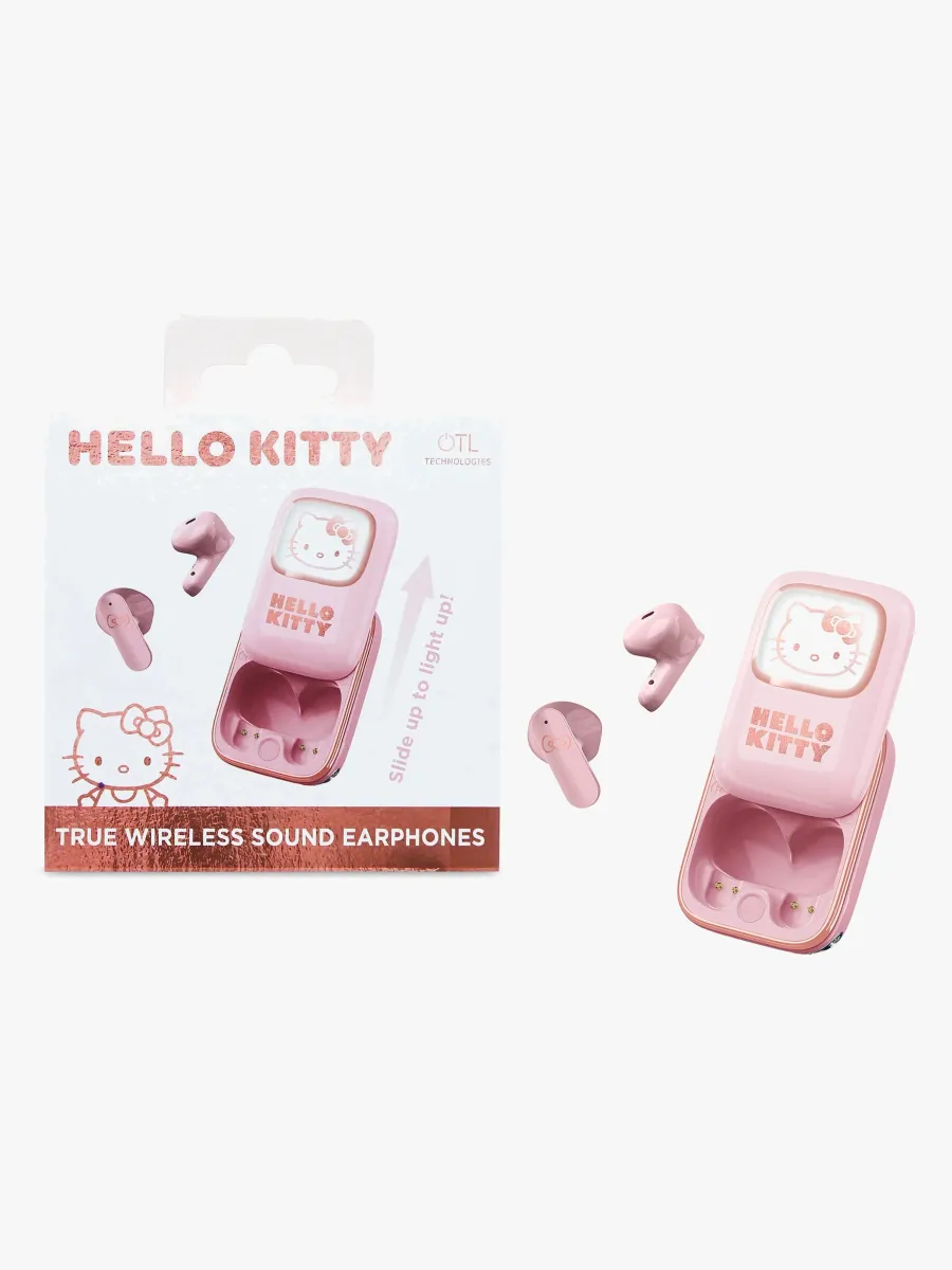 Hello Kitty Hörlurar In-Ear TWS med LED, Rosa
