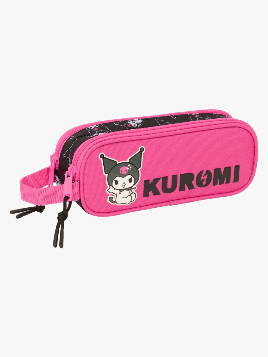 Hello Kitty Kuromi Dubbelpennfodral, Rosa/svart