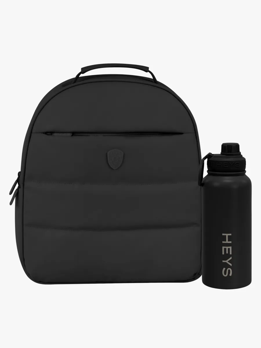 Heys The Puffer Ryggsäck 13L &  Stål Vattenflaska 946ml, Black