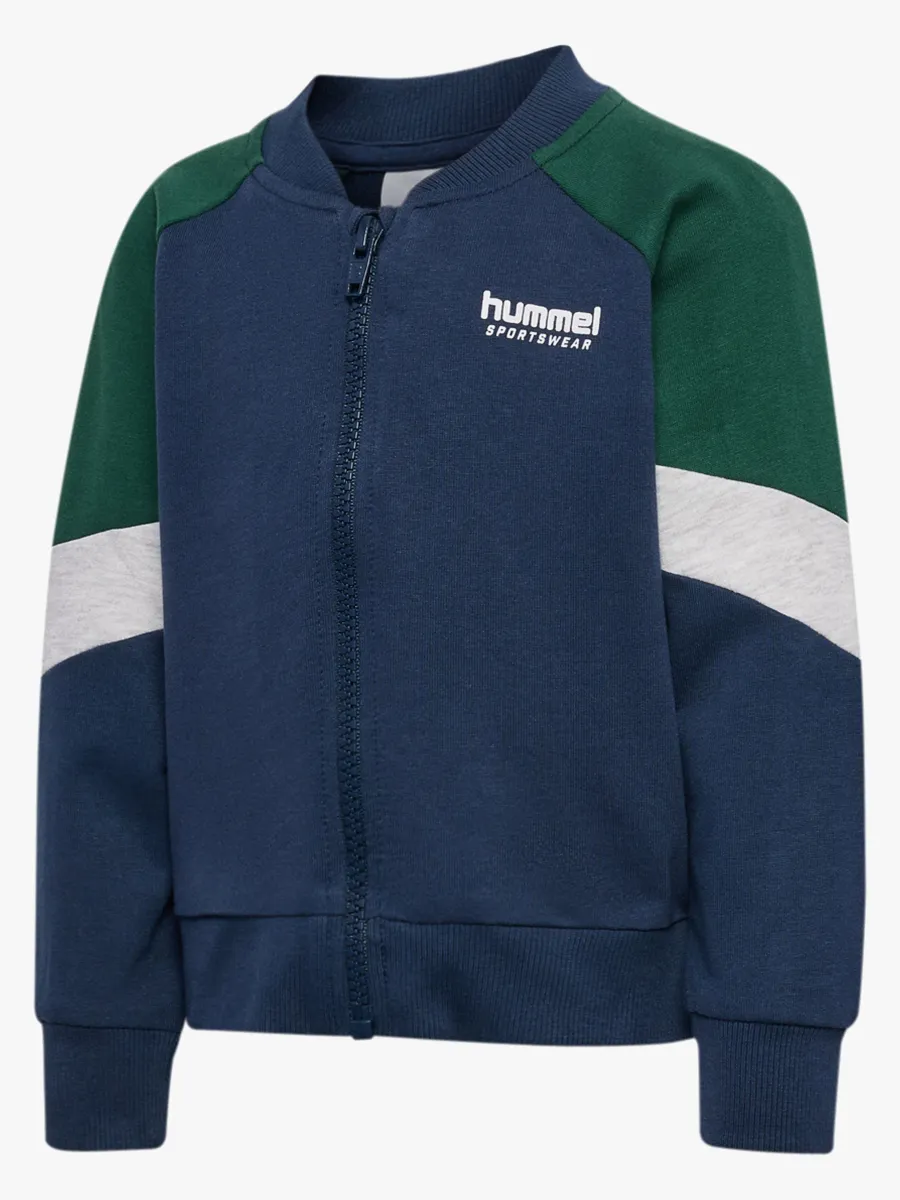 Hummel Loose Block Mini Full-Zip Tröja, Dress Blues, 92