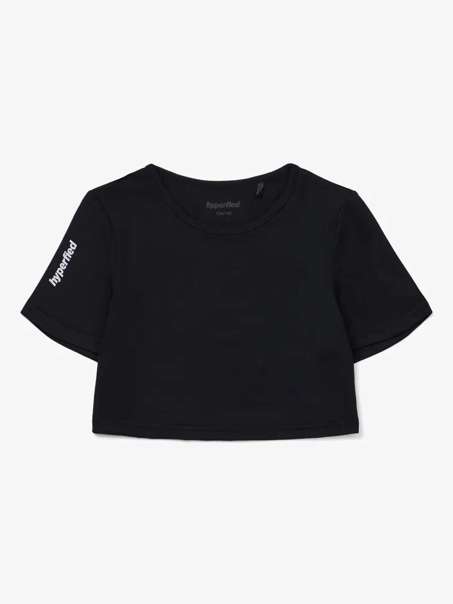 Hyperfied Crop Logo Top, Anthracite 146-152