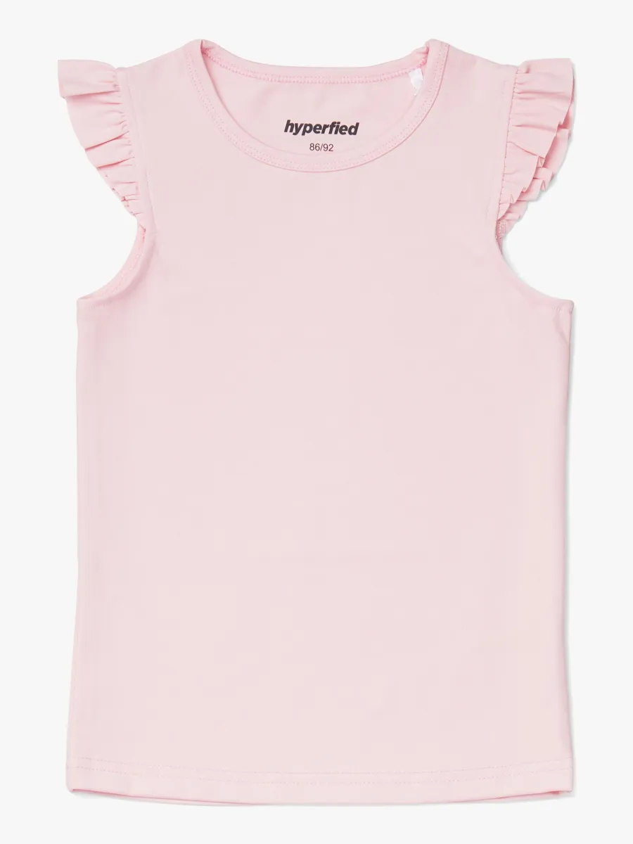 Hyperfied Frill Tank Top, Chalk Pink 98-104