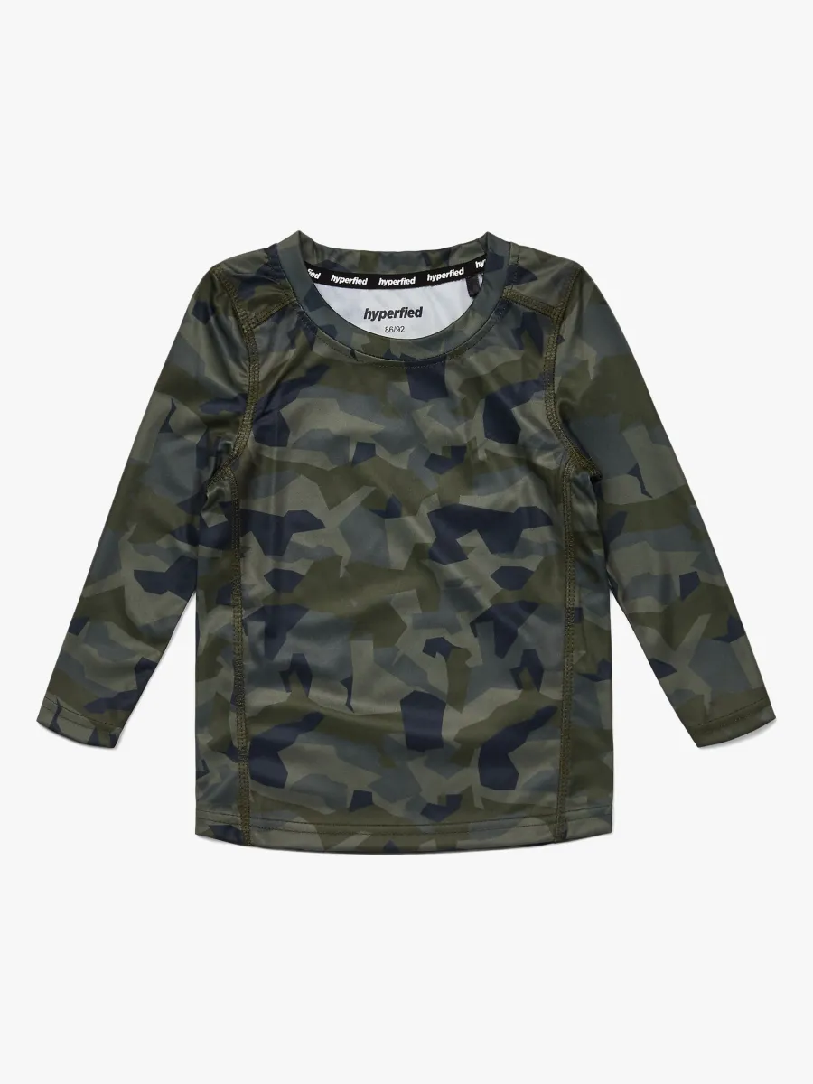 Hyperfied Long Sleeve Logo T-Shirt, Camo 134-140