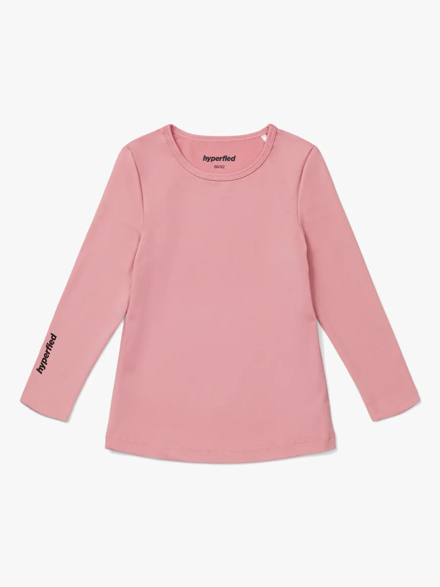 Hyperfied Long Sleeve Logo Top, Blush 122-128