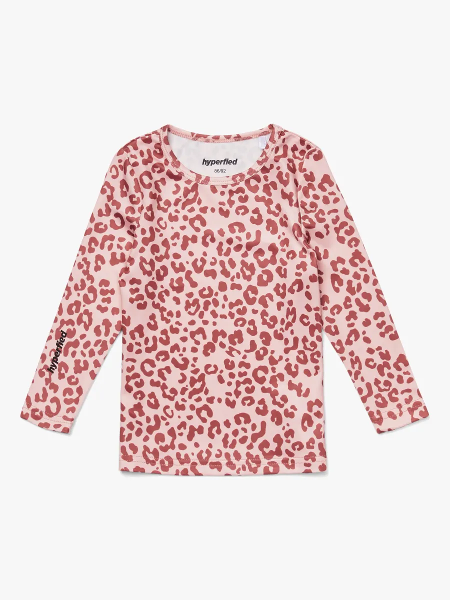 Hyperfied Long Sleeve Logo Top, Pink Leo 122-128