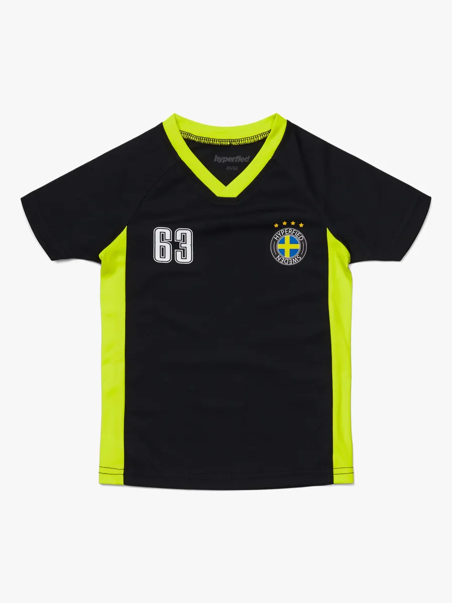 Hyperfied V-Neck Neo Logo T-Shirt, Anthracite 98-104