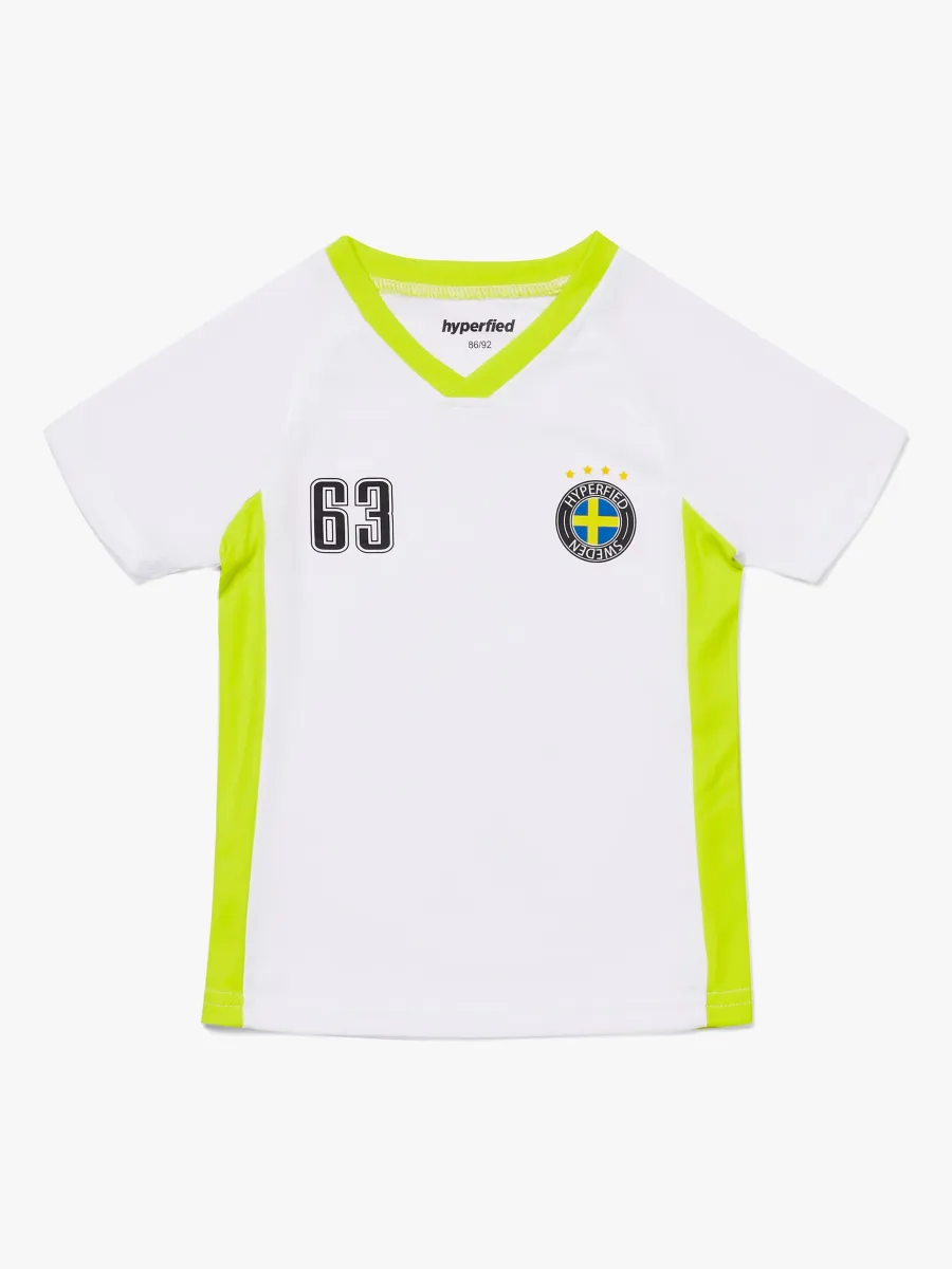 Hyperfied V-Neck Neo Logo T-Shirt, Bright White 110-116