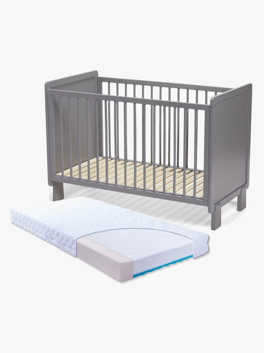 JLY ALMA Heaven Spjälsäng med Babymatex Madrass Carpathia 60x120, Grå