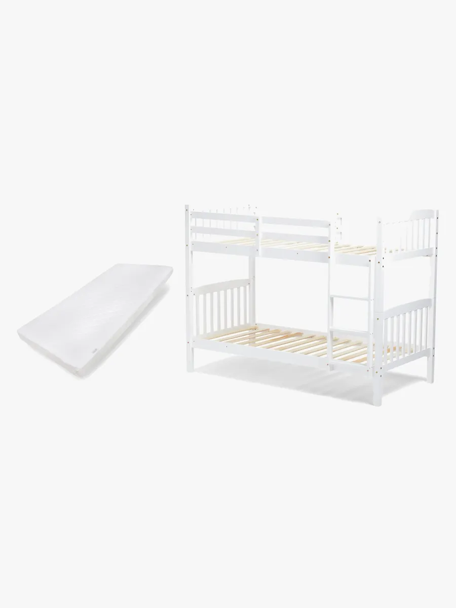 JLY OLIVIA Våningsäng med Skummadrass 90x190, Vit, Barnsäng, Juniorsäng
