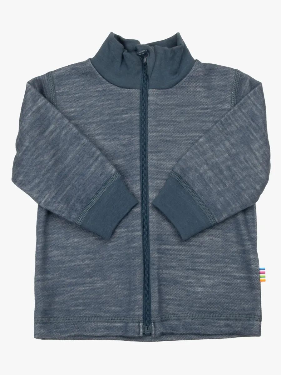 Joha Tröja Zip Merinomix, Dark Denim, 120