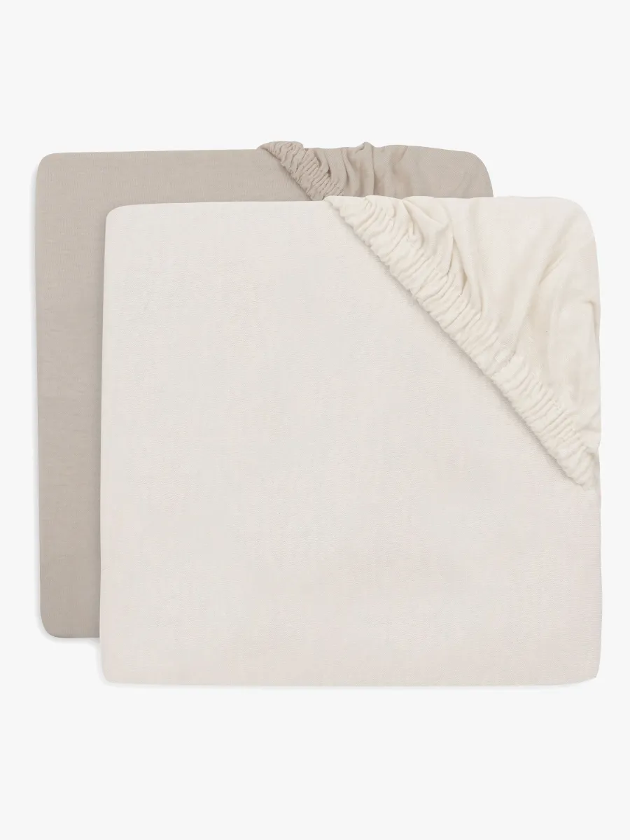 Jollein Dra-på-lakan 2-Pack 40x80, Oatmeal/Sand