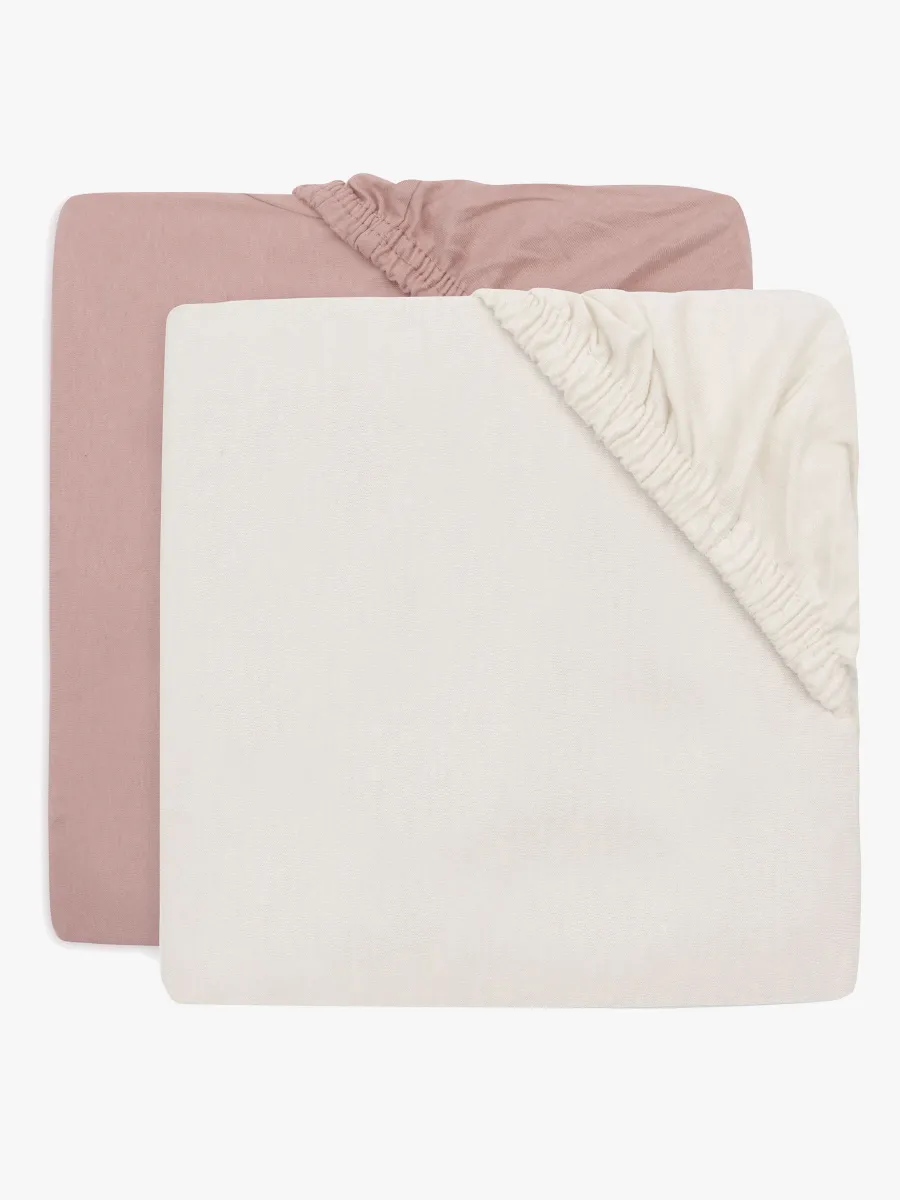 Jollein Dra-på-lakan 2-Pack 40x80, Wild Rose/Ivory