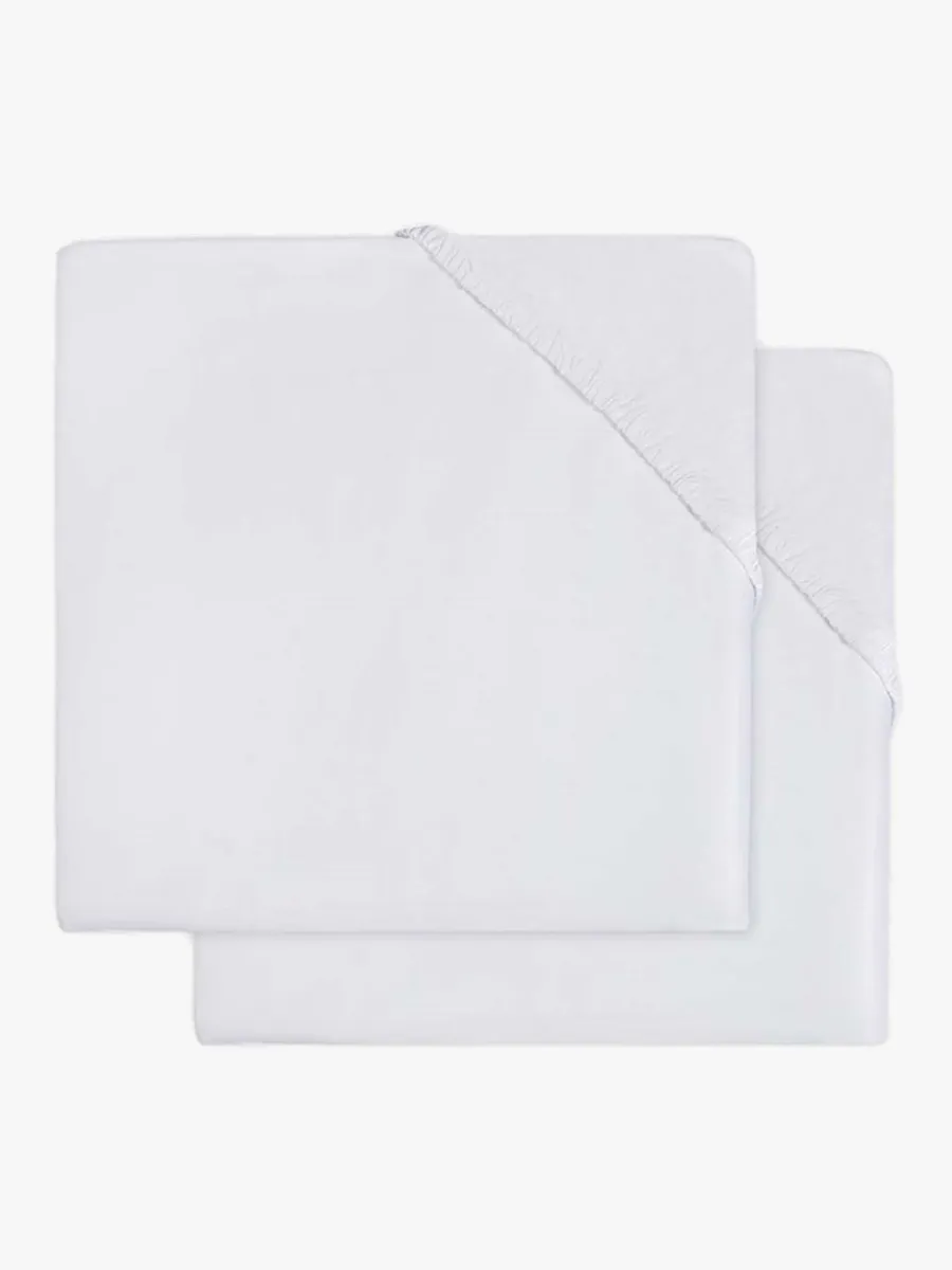 Jollein Dra-på-lakan 2-pack Bomull 40x80cm, Vit