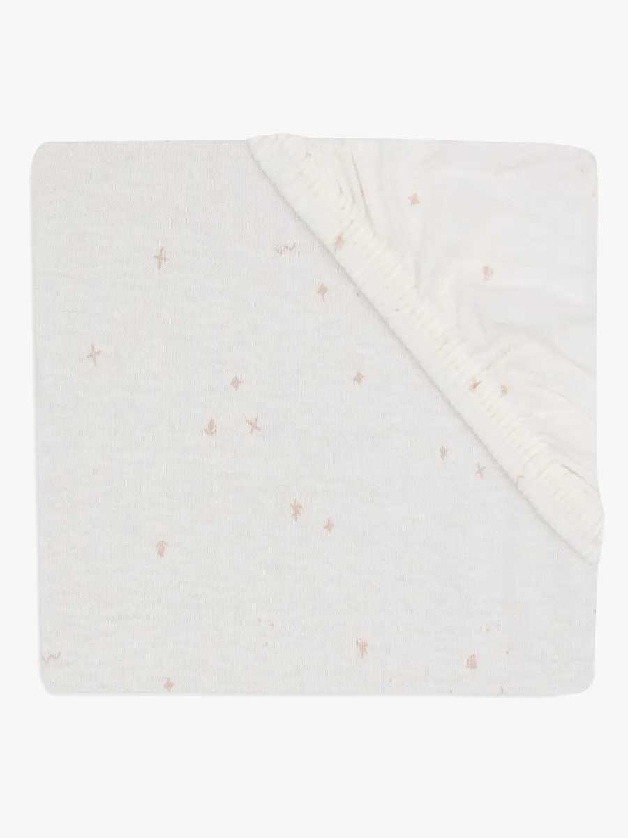 Jollein Dra-på-lakan Twinkling 60x120, Off white/Wild Rose