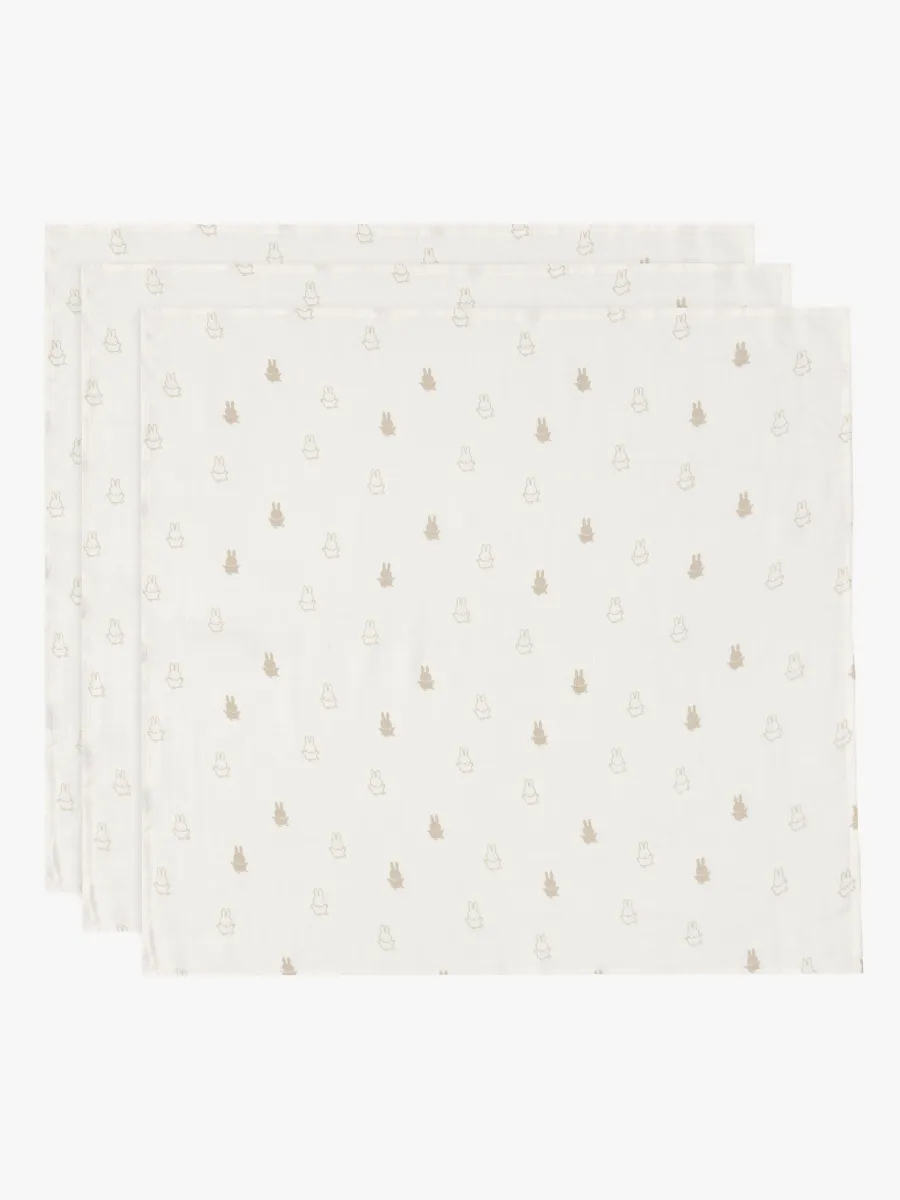 Jollein Happy Miffy Muslinfilt 3-Pack, Nougat