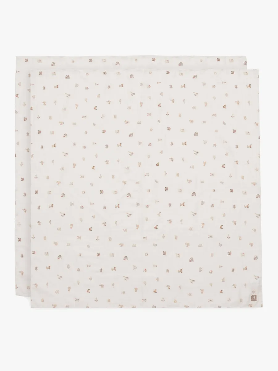 Jollein Muslinfilt 115x115 cm 2-Pack, Animal Friends