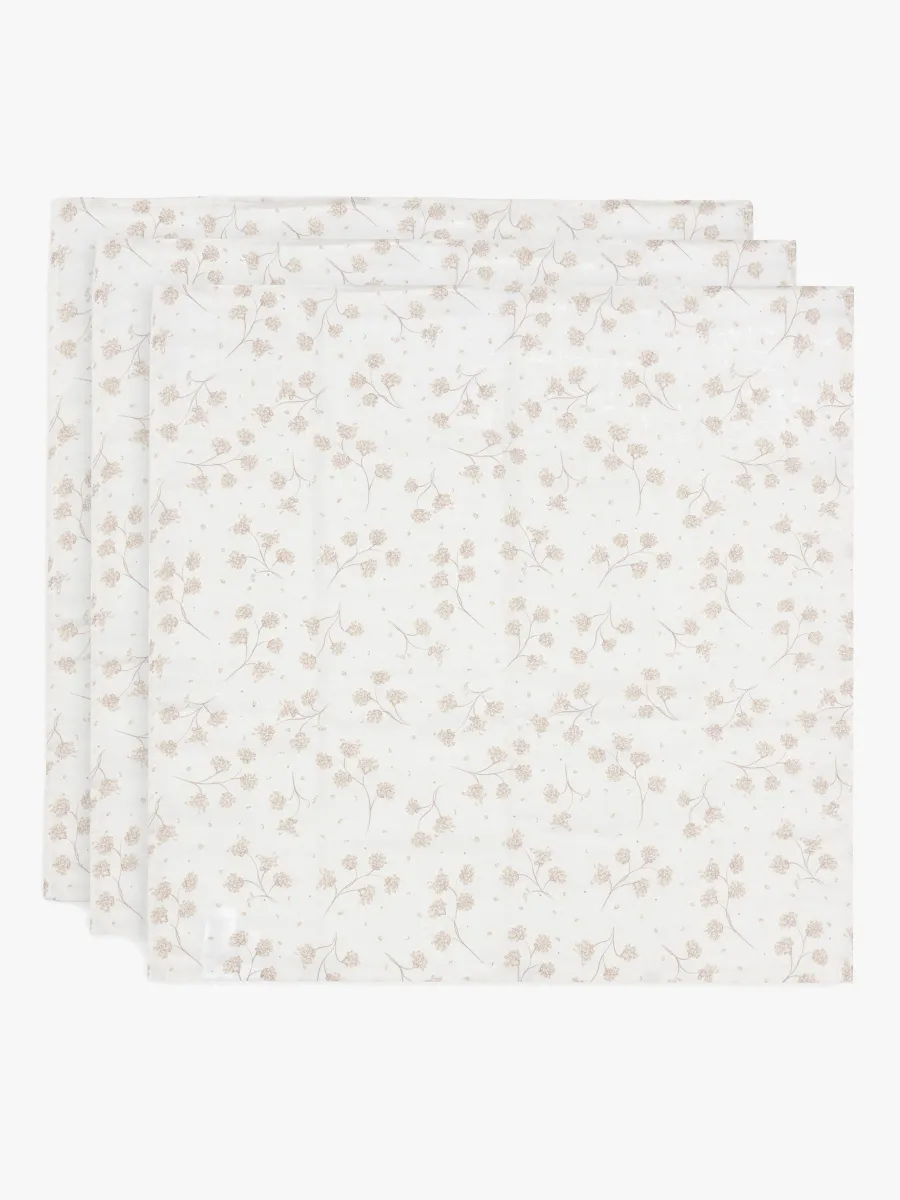Jollein Muslinfilt 70x70 cm 3-Pack, Leafy Dreams