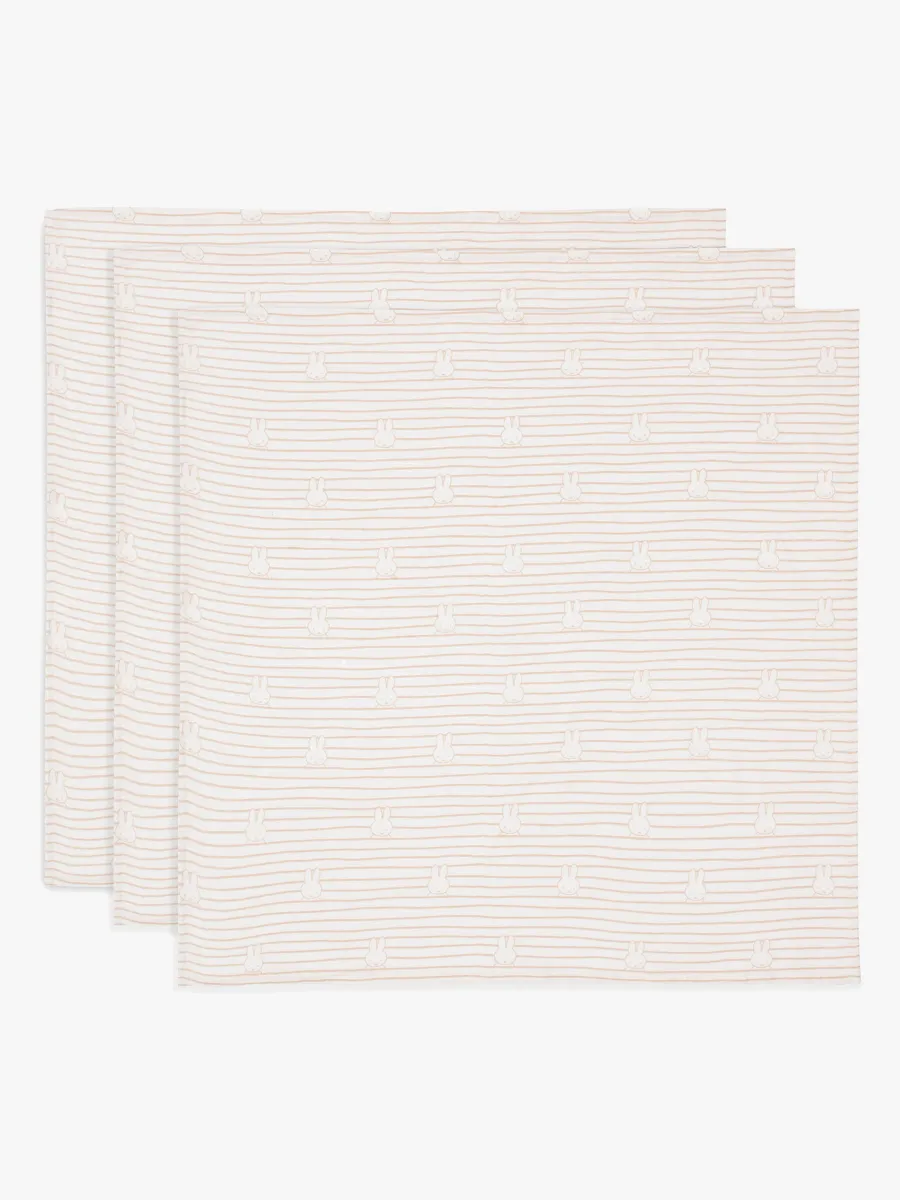 Jollein Muslinfiltar Miffy 3-Pack, Biscuit
