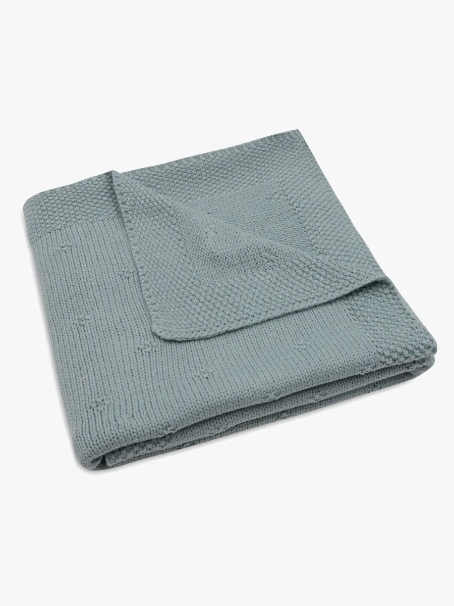 Jollein Stickad Filt Cozy, Sea Green
