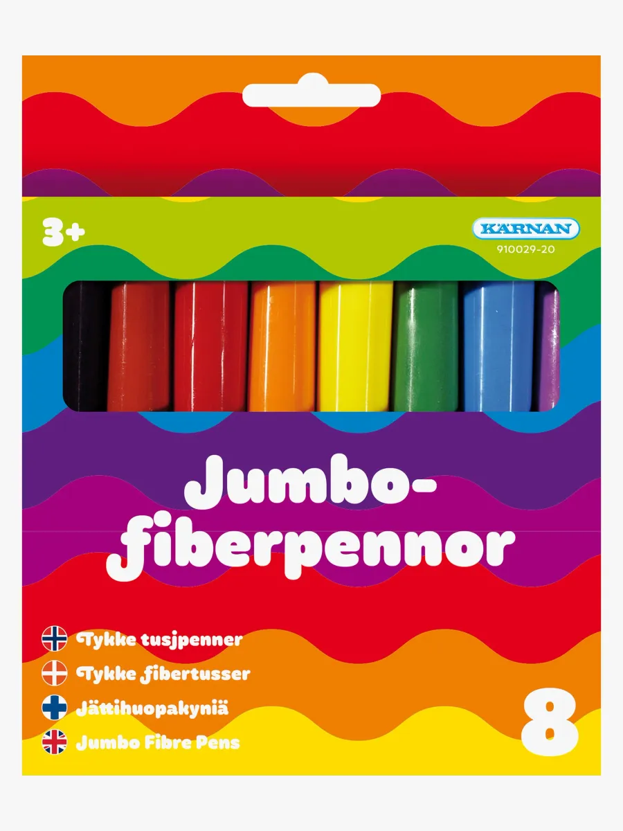 Kärnan Fiberpennor Jumbo 8 st