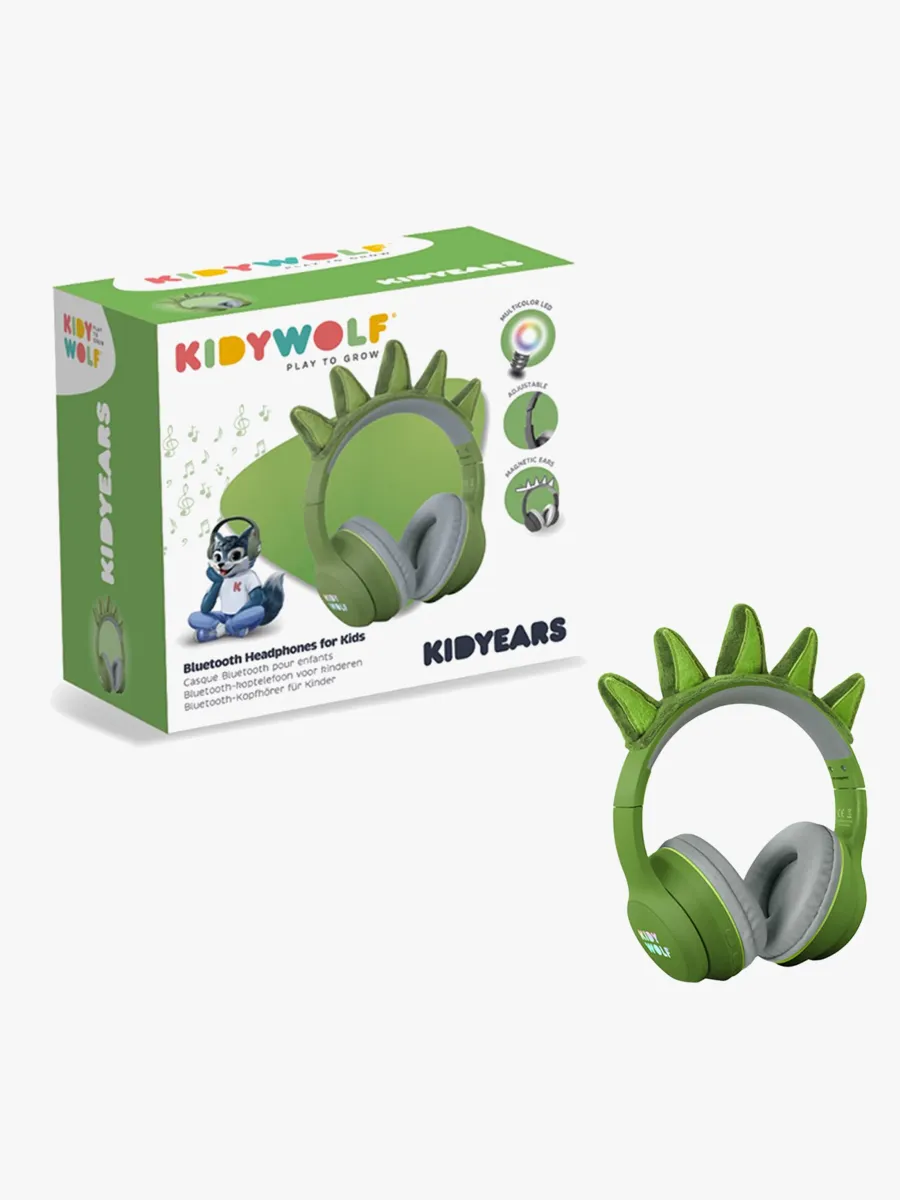 Kidywolf KIDYEARS Hörlurar Bluetooth med Magnetöron, Dinosaurie