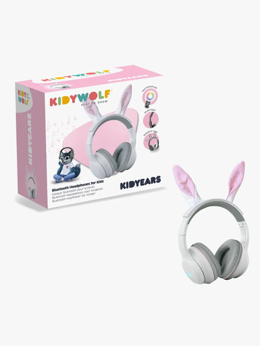 Kidywolf KIDYEARS Hörlurar Bluetooth med Magnetöron, Kanin