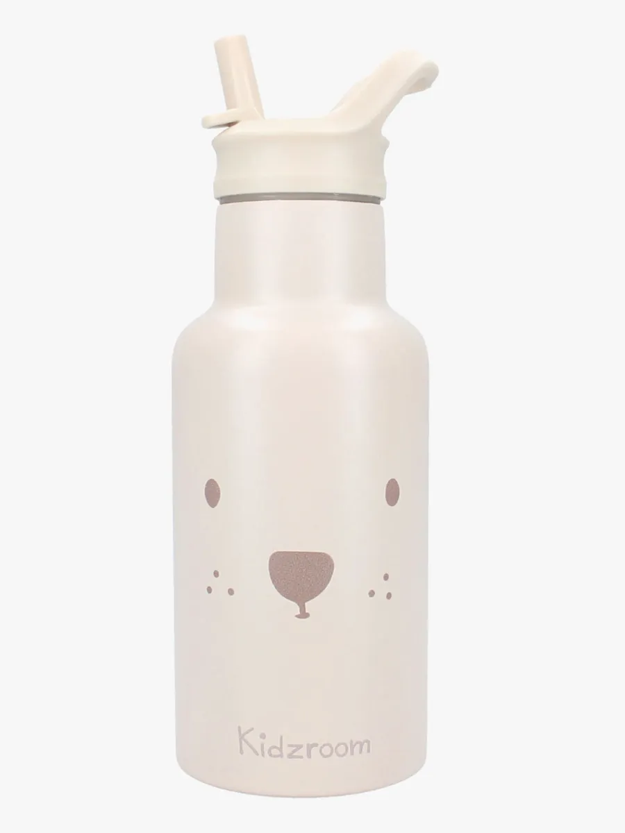 Kidzroom Beary Excited  Rostfritt stål Vattenflaska 350ml, Beige