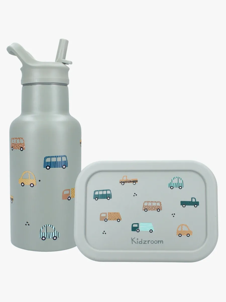 Kidzroom Stainless Steel Flaska &  Silikon Matlåda Sweet Cuddles, Grön
