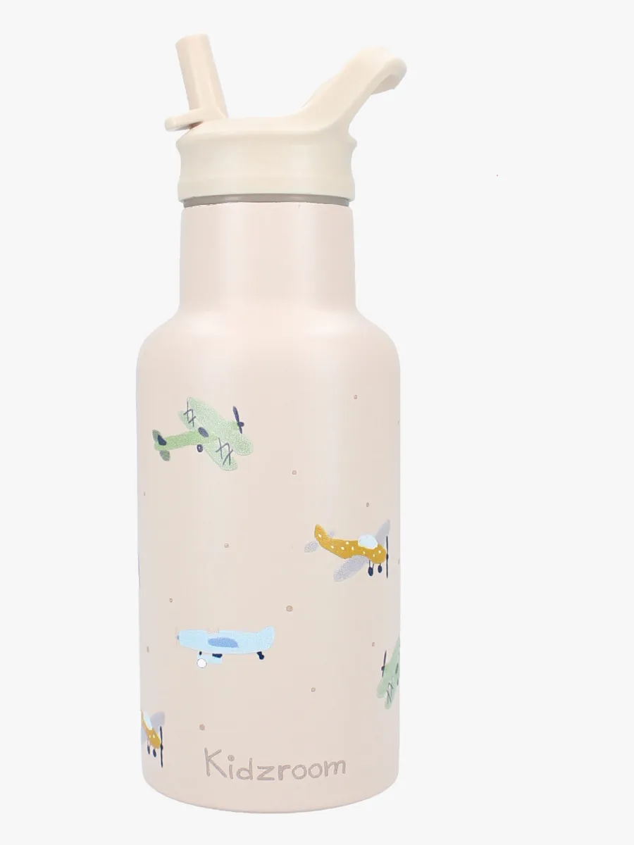 Kidzroom Stainless Steel Vattenflaska 350 ml Small Talk, Beige