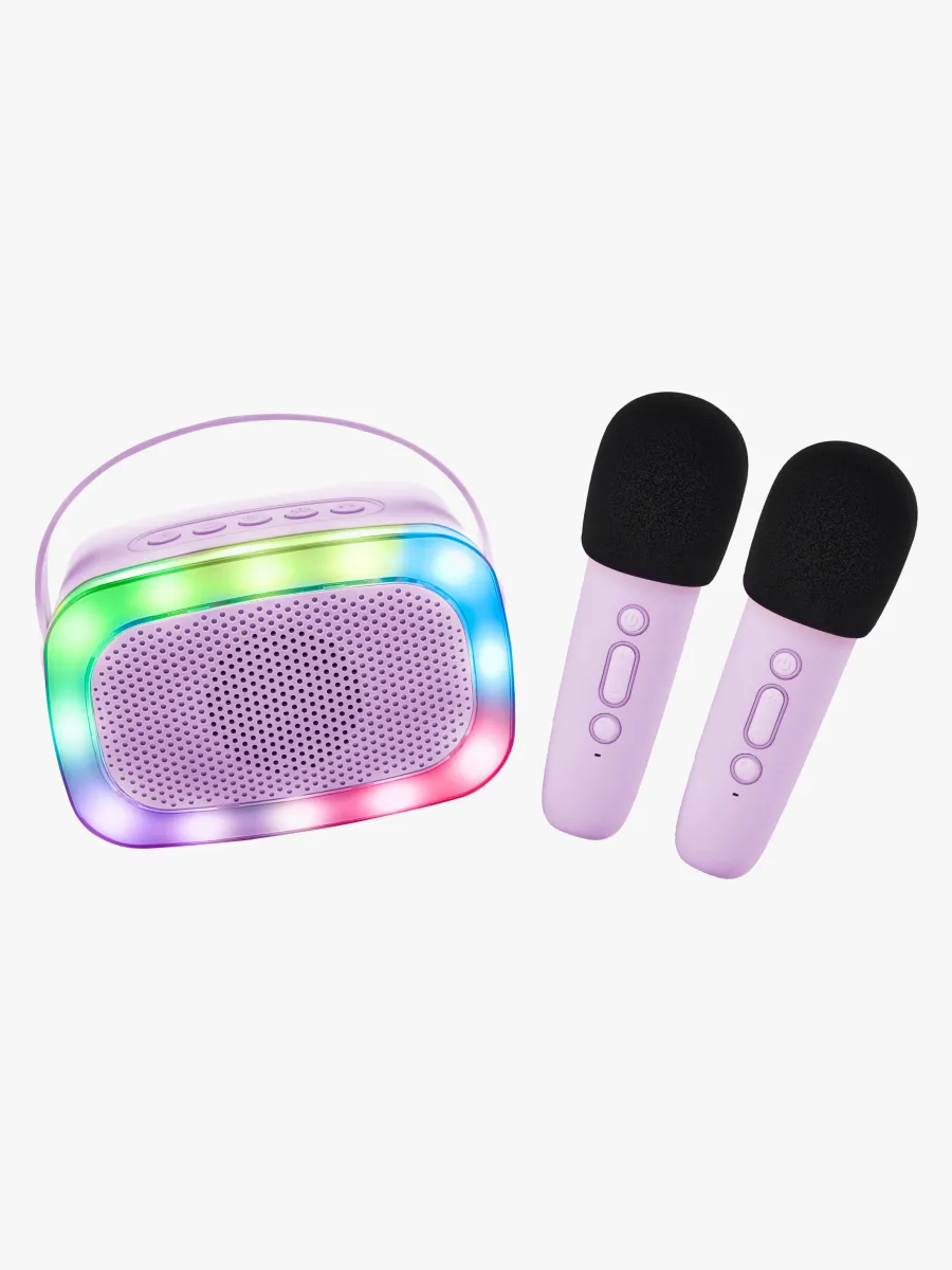 Lalarma Karaokeset med LED-ljus &  2 Mikrofoner, Lila