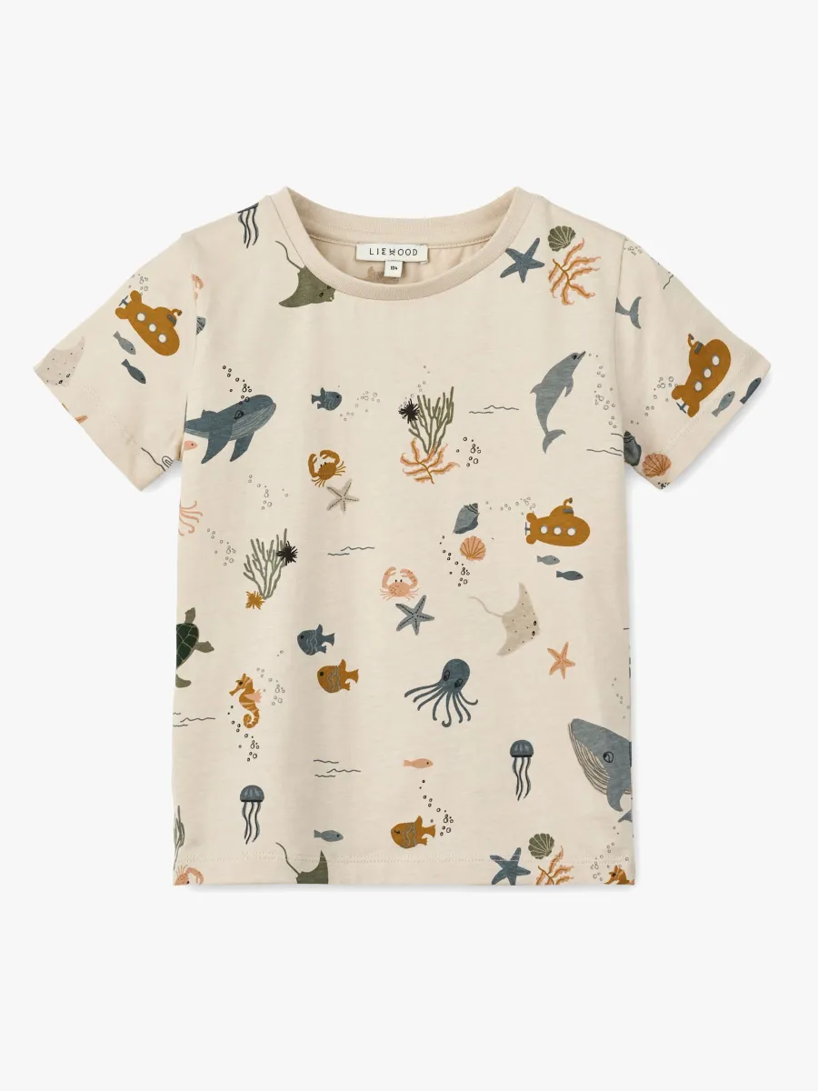 LIEWOOD Apia T-shirt, Sea Creature/Sandy, 86-92