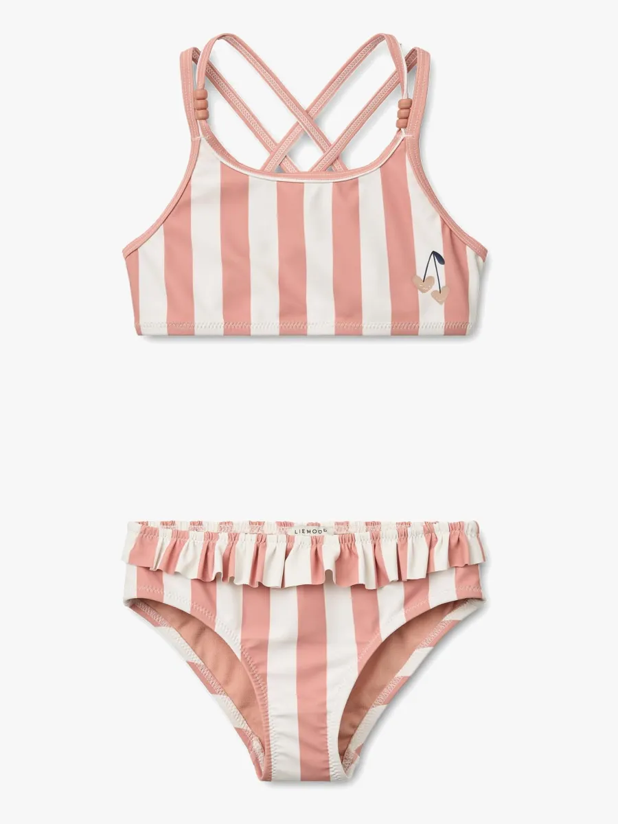 LIEWOOD Belle Bikini, Coral blush/creme de la creme stripe, 134