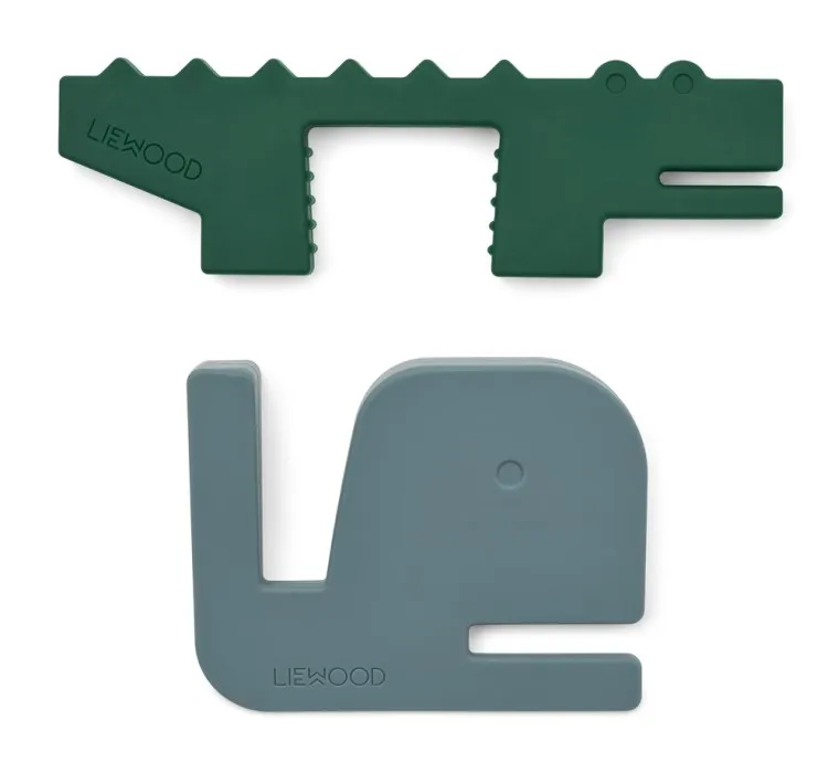Liewood Bjarke Dörrstopp 2-Pack (Whale Blue/ Garden Green)