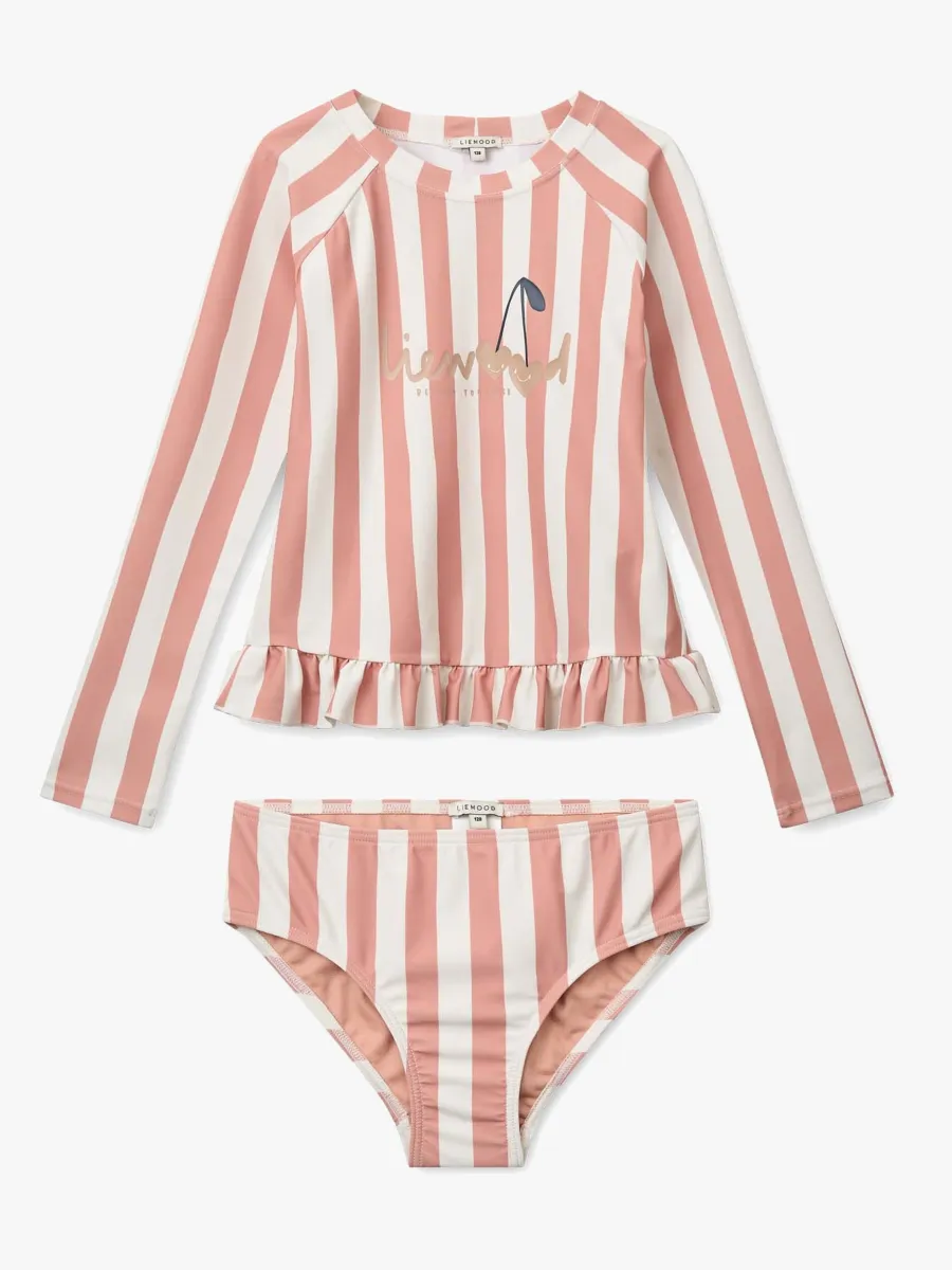 LIEWOOD Dagny Badset, Coral blush/creme de la creme stripe, 104