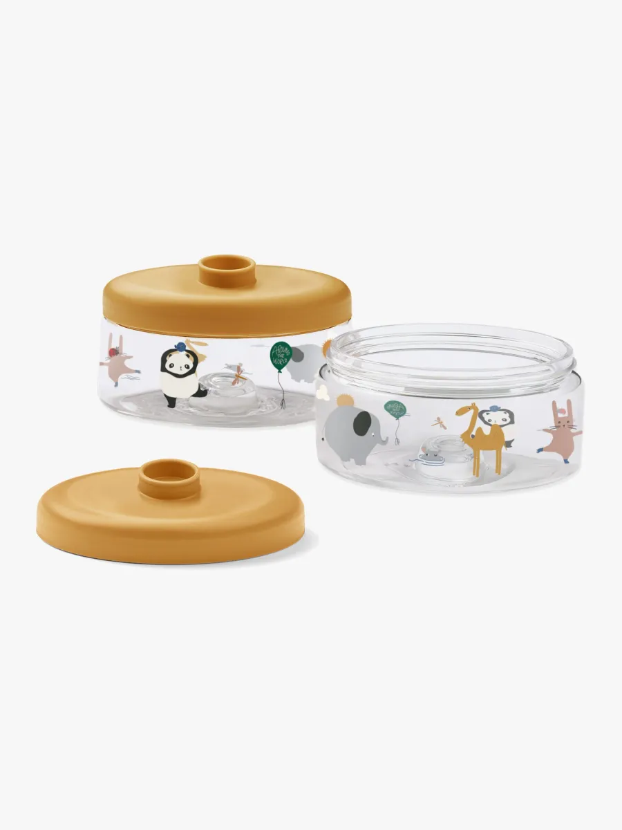 LIEWOOD Dominique Tritan Snackslåda 2-Pack, Around the world/Sandy