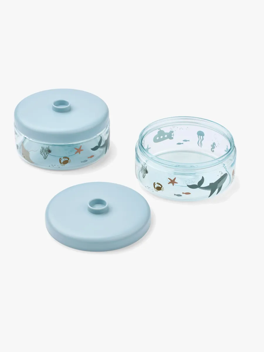 LIEWOOD Dominique Tritan Snackslåda 500 ml 2-Pack, Sea creature/Sandy