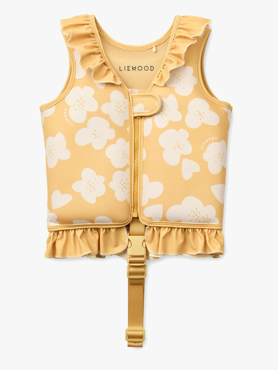 LIEWOOD Dove Simväst, Flower/Lemon Yellow, 15-19 kg