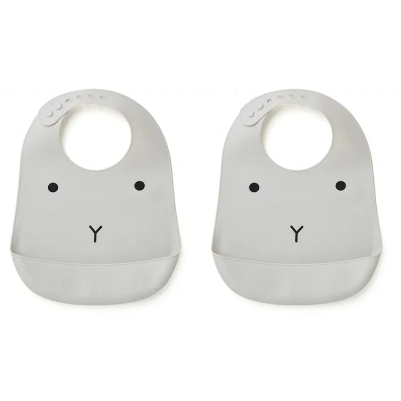 Liewood haklapp silikon Tilda 2-pack, rabbit dumbo grey